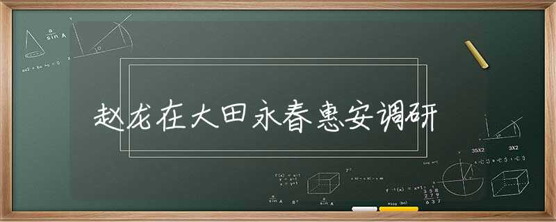 趙龍在大田永春惠安調(diào)研
