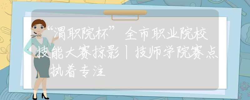 “渭職院杯”全市職業(yè)院校技能大賽掠影丨技師學院賽點 執(zhí)著專注